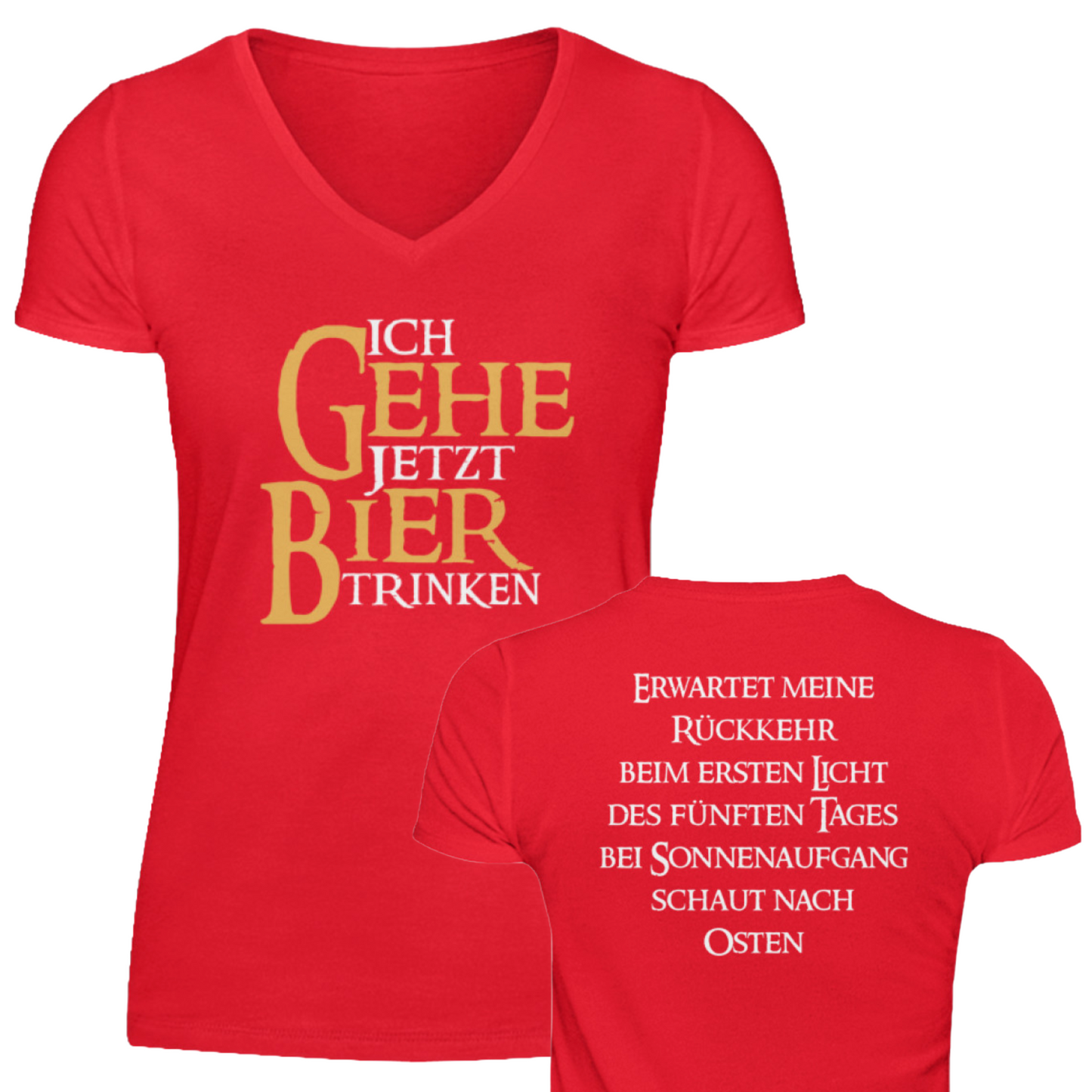 Ich gehe jetzt Bier trinken - V-Neck Damenshirt