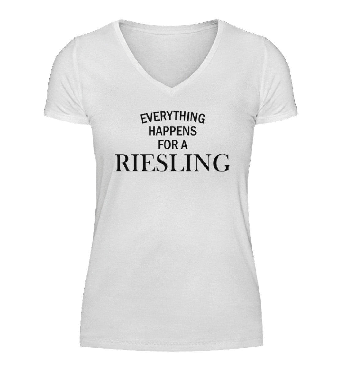Everything happens for a Riesling - V-Neck Damenshirt