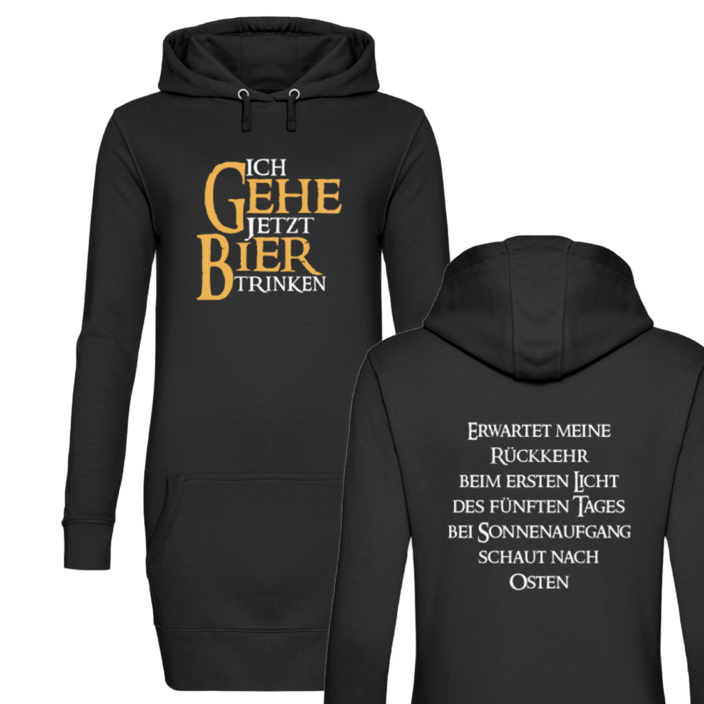 Ich gehe jetzt Bier trinken - Damen Hoodie-Kleid