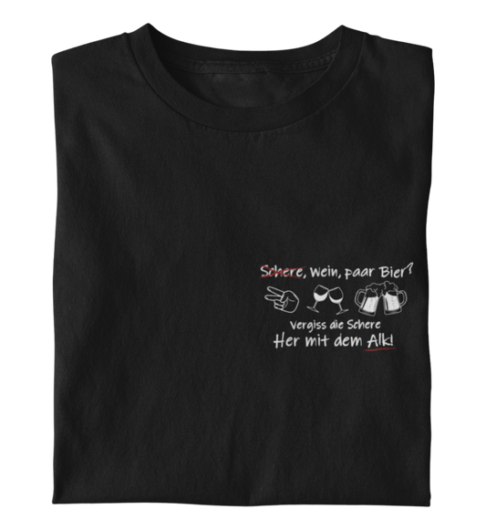 Schere, Wein, paar Bier? - T-Shirt