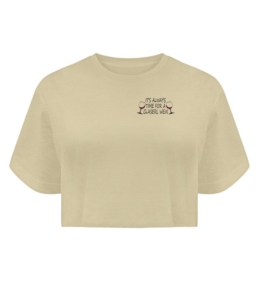 It's always time for a Glaserl Wein - Boyfriend Crop Top