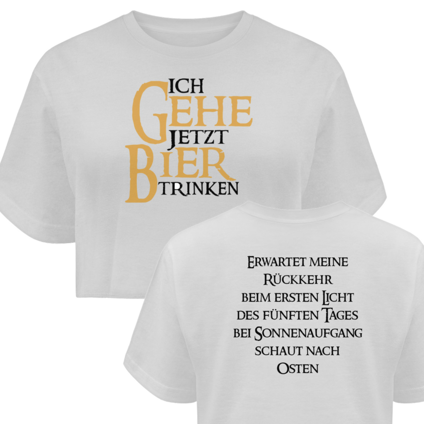 Ich gehe jetzt Bier trinken  - Boyfriend Crop Top