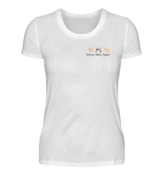 Schere, Wein, Papier - Damen Premiumshirt
