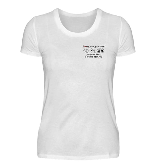 Schere, Wein, paar Bier? - Damen Premiumshirt