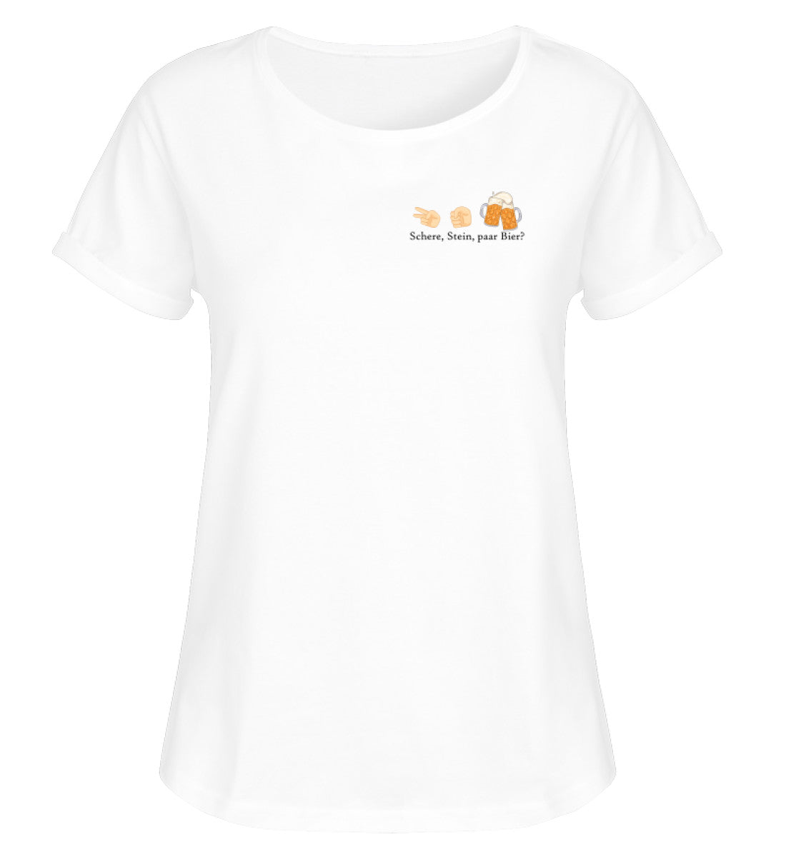 Schere, Stein, paar Bier? - Damen RollUp Shirt