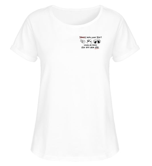Schere, Wein, paar Bier? - Damen RollUp Shirt