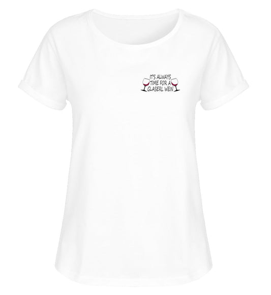 It's always time for a Glaserl Wein - Damen RollUp Shirt