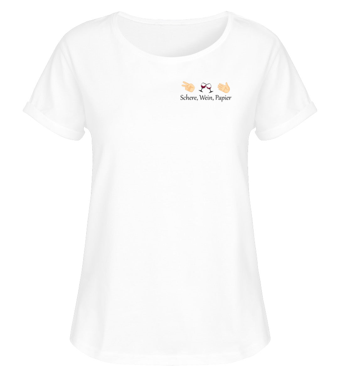 Schere, Wein, Papier - Damen RollUp Shirt