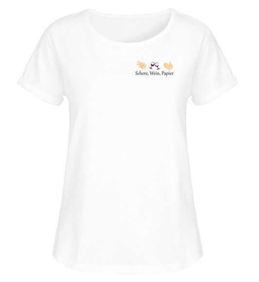 Schere, Wein, Papier - Damen RollUp Shirt