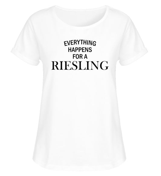 Everything happens for a Riesling - Damen RollUp Shirt