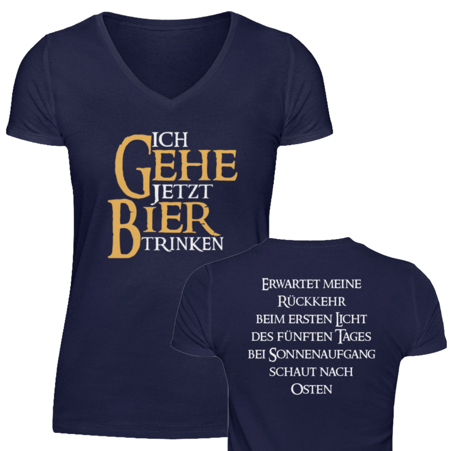 Ich gehe jetzt Bier trinken  - V-Neck Damenshirt