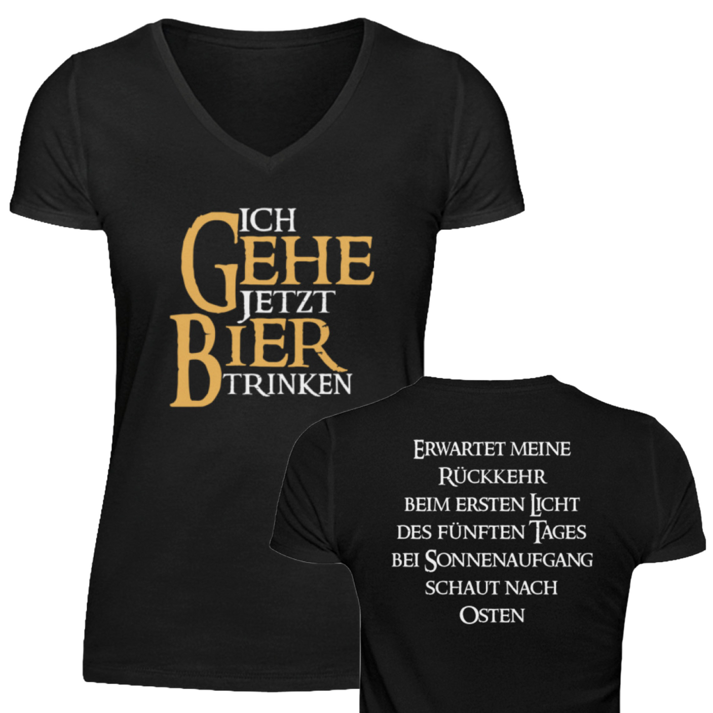 Ich gehe jetzt Bier trinken  - V-Neck Damenshirt