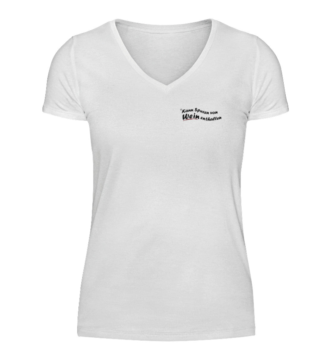 Kann Spuren von Wein enthalten - V-Neck Damenshirt