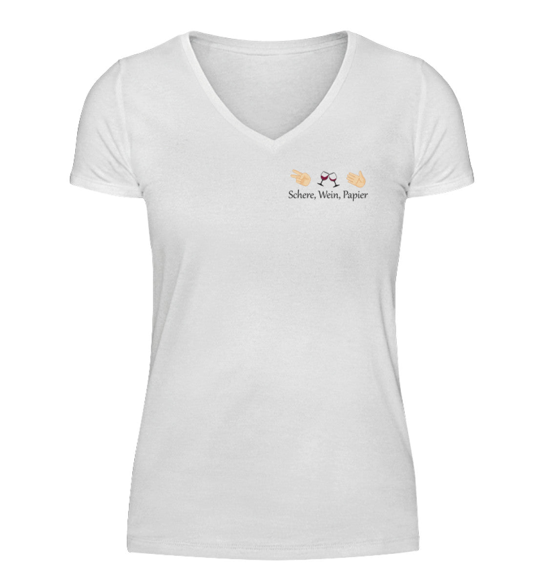Schere, Wein, Papier - V-Neck Damenshirt