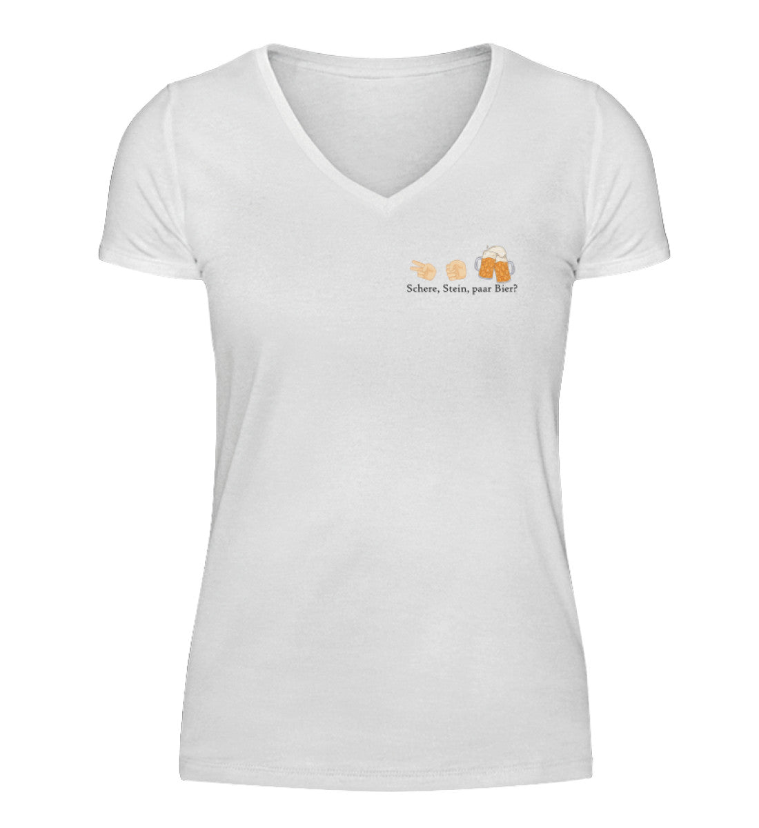 Schere, Stein, paar Bier? - V-Neck Damenshirt
