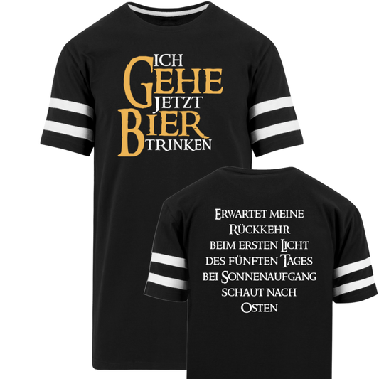 Ich gehe jetzt Bier trinken - Striped Long Shirt